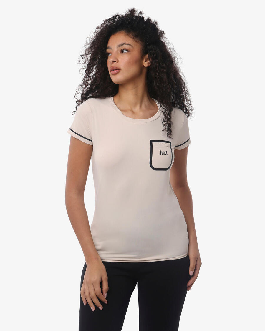 

JAKED Женская футболка цвета экрю из матового фитнес-синтепона