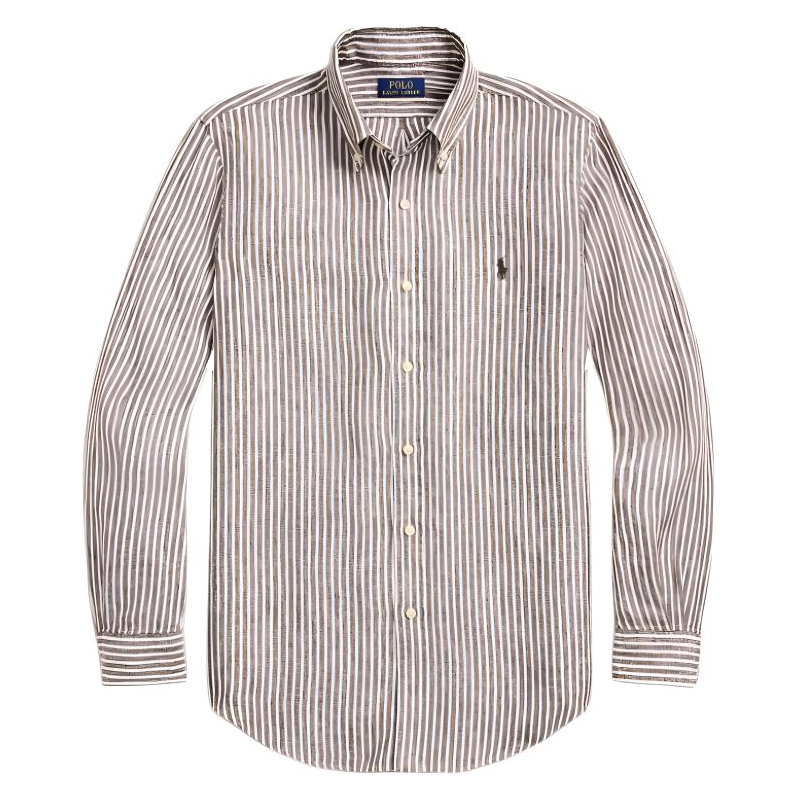 

Рубашка в полоску с вышитым логотипом Polo Ralph Lauren, Chocolate