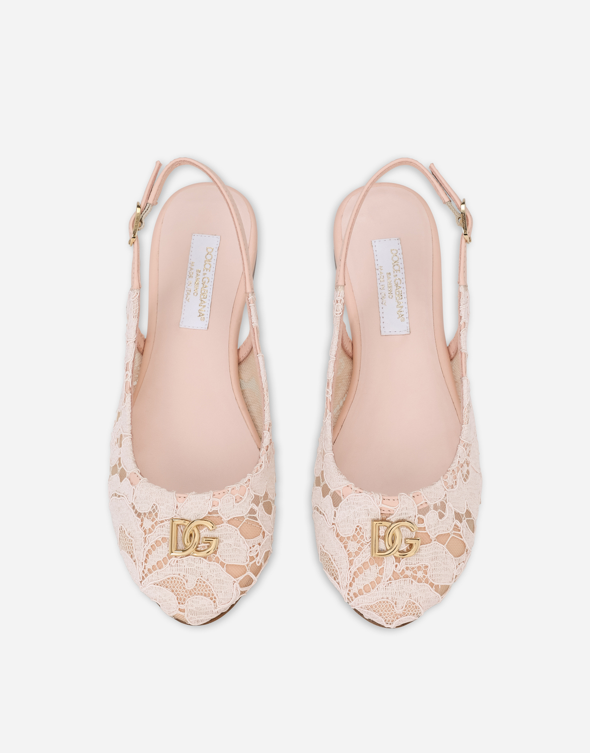 Туфли-лодочки на ремешке из кружева кордонетто с логотипом DG Dolce&Gabbana, розовый — фото 4