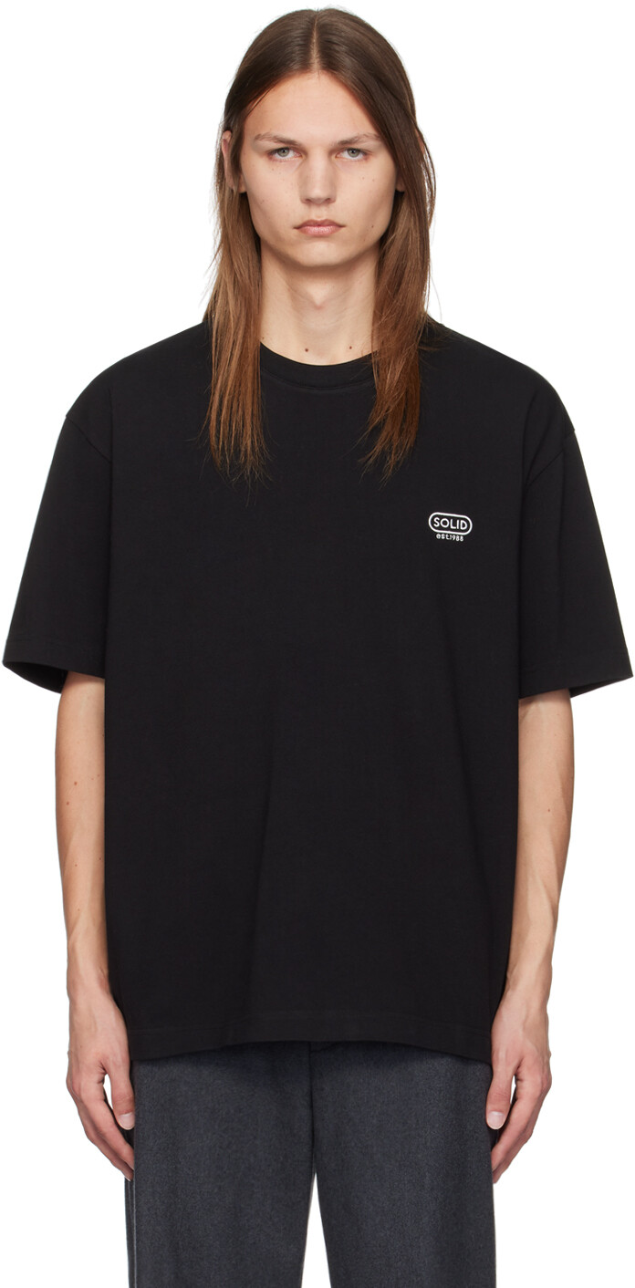 

Футболка с круглым логотипом Solid Homme, черный