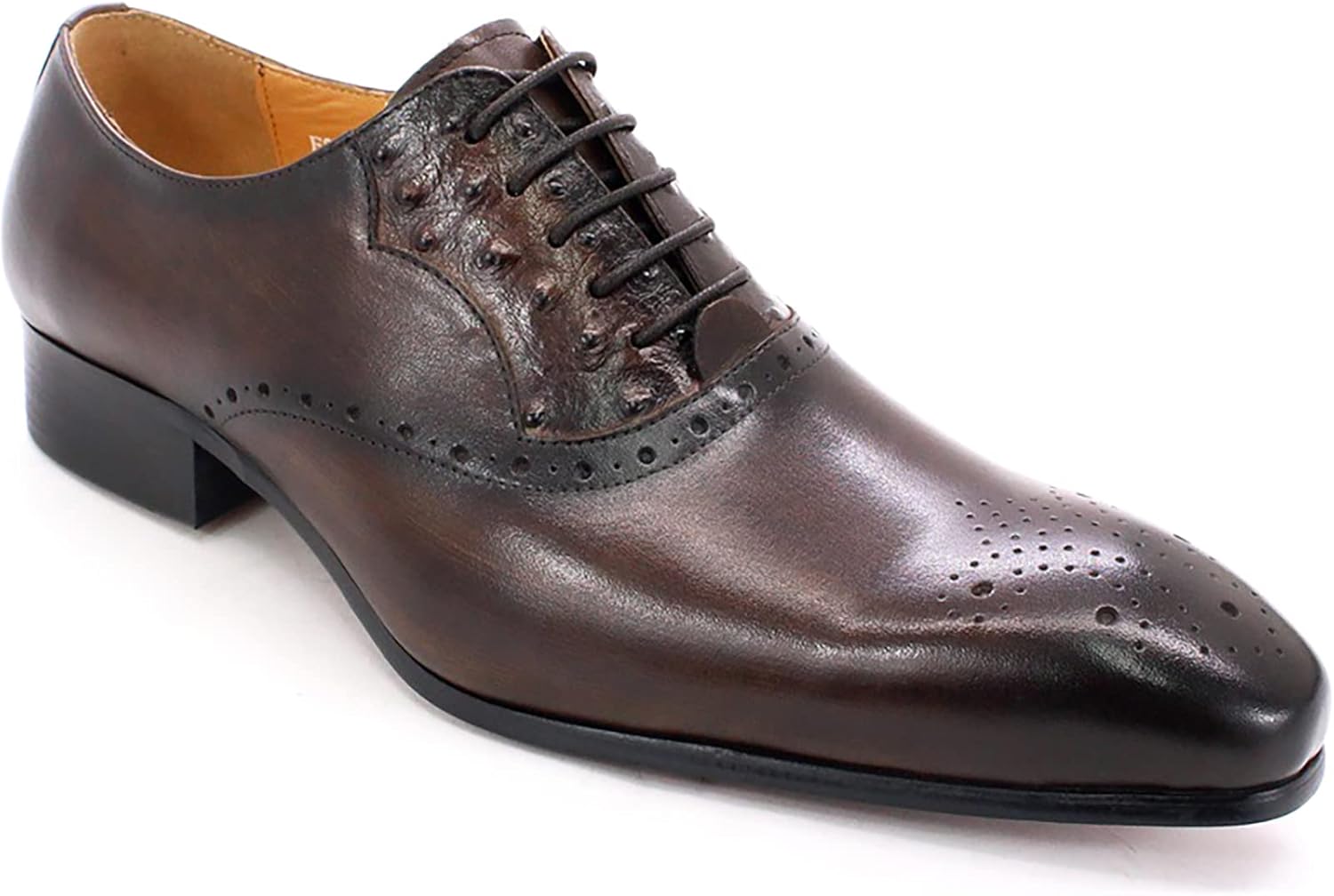 

Мужские винтажные кожаные туфли униформа, классические дерби с шнуровкой для офиса, работы, свадьбы и вечеринок, коричневые, размер 41 Generic