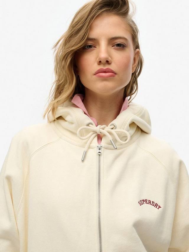 Элегантный худи Essential Logo Oversized из чистого органического хлопка Superdry, Desert Bone White — фото 4