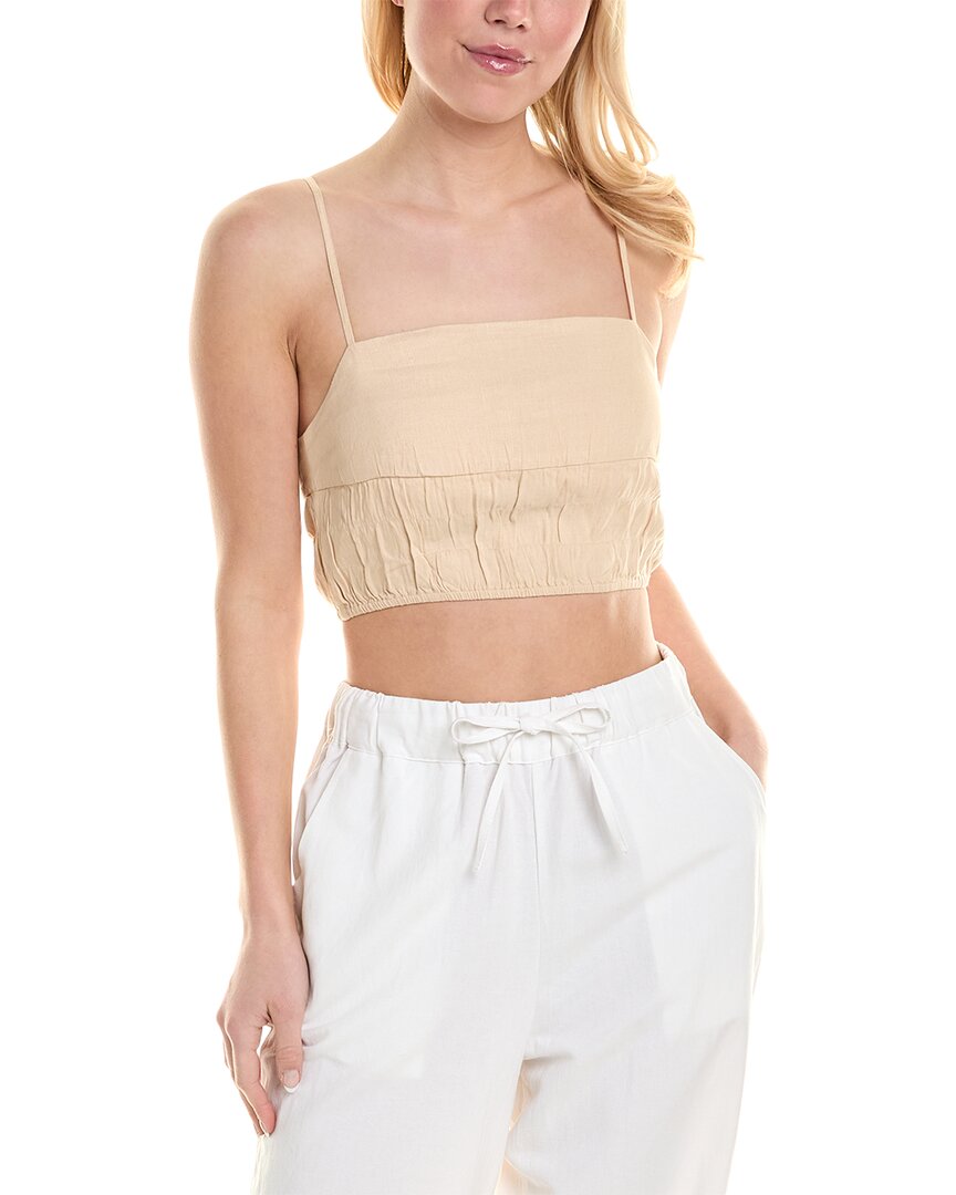 

Майка Onia Air Smocked из льняной смеси, цвет sand