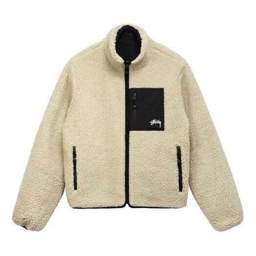 

Куртка 8 ball sherpa reversible jacket 'beige' Stussy, бежевый