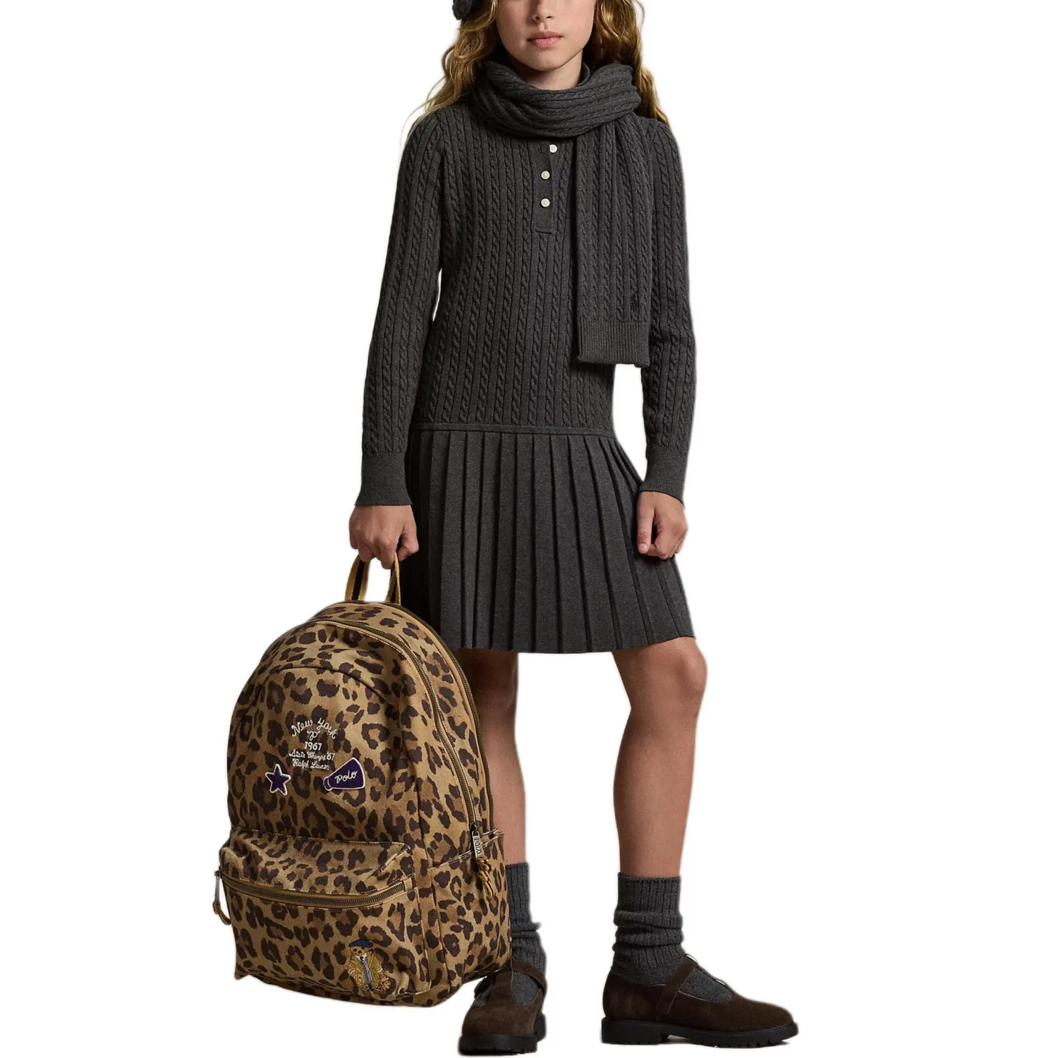 Платье FW25 детское Polo Ralph Lauren, Windsor Heather Gray — фото 4