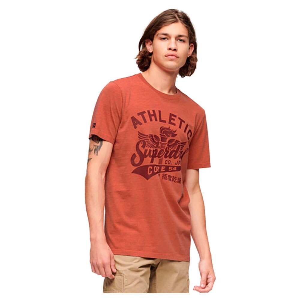 

Футболка Superdry College Scripted Graphic, оранжевый, Коричневый, Футболка Superdry College Scripted Graphic, оранжевый