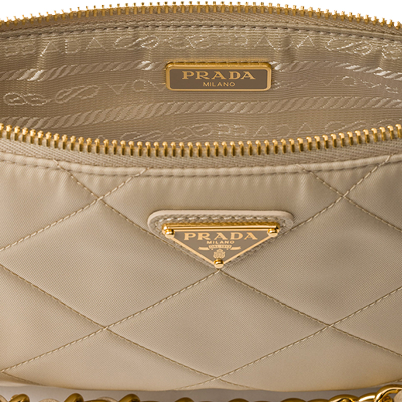 PRADA Сумка через плечо Fabric, обычная, женская, песочного бежевого — фото 4