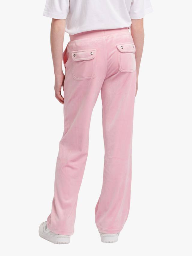 Детские велюровые тоновые широкие джоггеры Juicy Couture, Pink Nectar — фото 4
