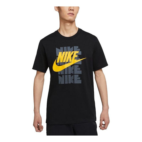 

Футболка sportswear leisure sports letter print crewneck short sleeve men's black Nike, черный