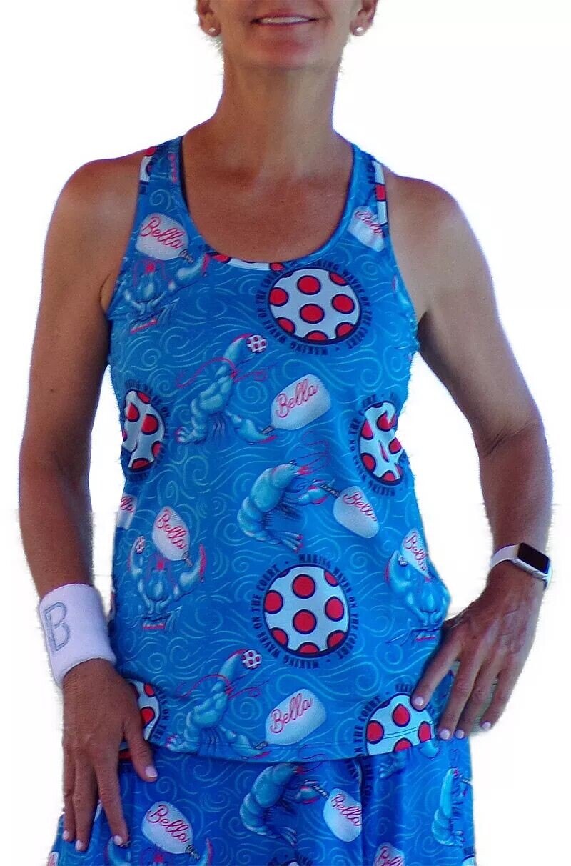 

Женская майка Pickleball Bella с открытой спиной и лобстером