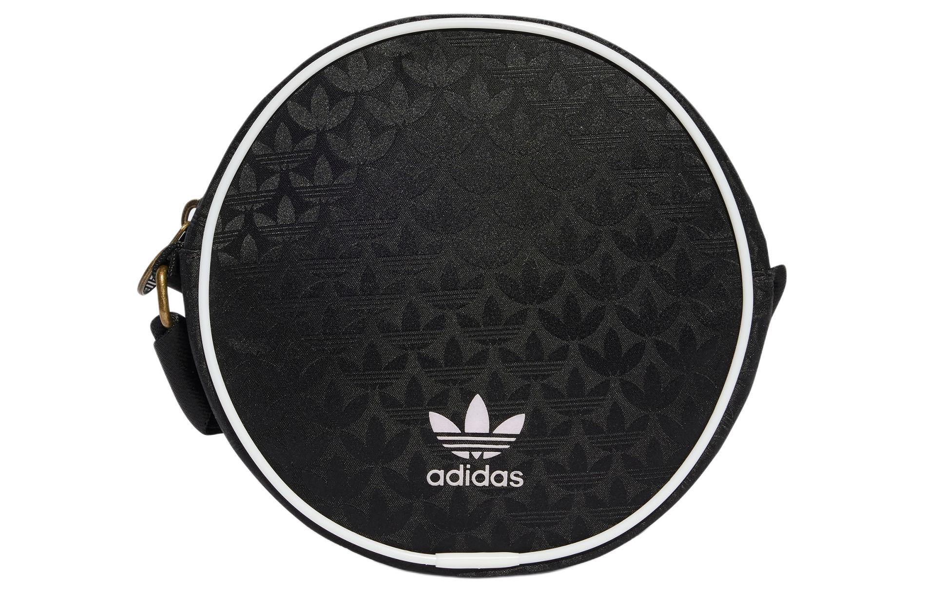 

Adidas Маленькая круглая спортивная сумка на одно плечо из переработанного полиэстера, унисекс, черно-белая