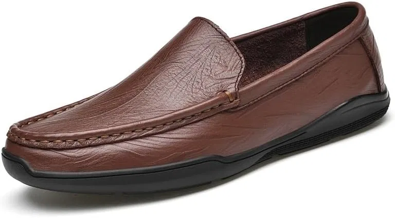 Туфли лоферы кожаные Men's Loafers Shoes, коричневый PUGHGAETZF