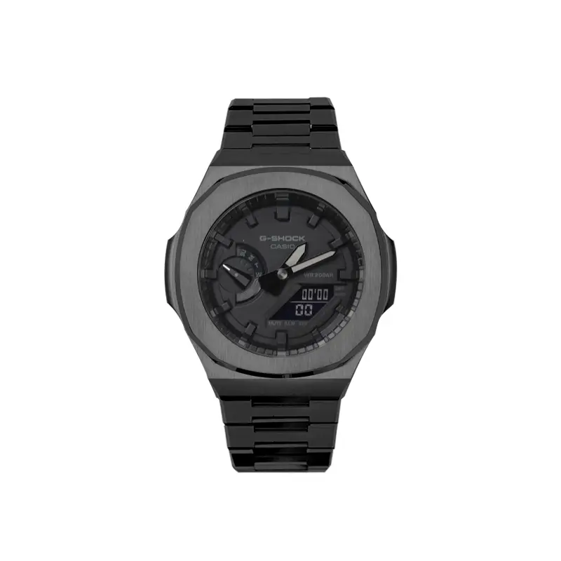 

CASIO Часы Unisex Liquid Crystal/Analog Dual Display Series 48.5mm Black Watch, Parrot snail fully forged black