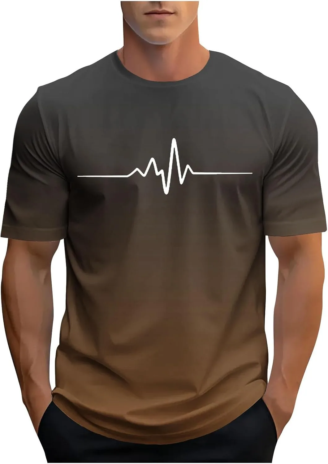 

Мужская футболка с коротким рукавом Casual Summer, Gradient Crew Neck, Big and Tall, легкая хлопковая Dovford