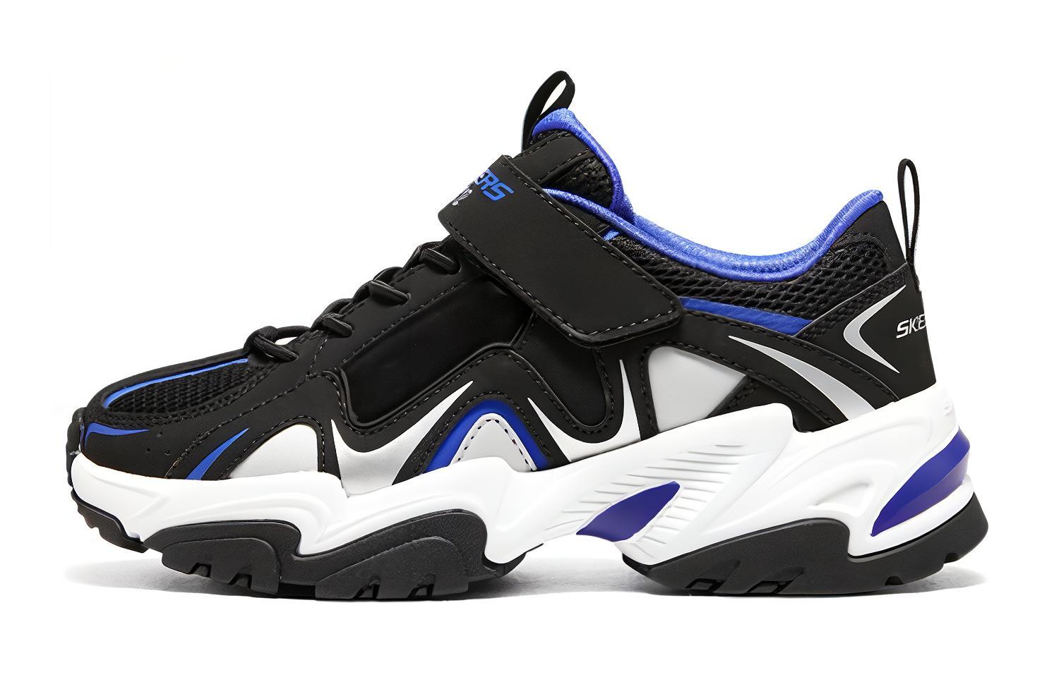 

Skechers Slip-Resistant Cushioning Wear-Resistant Breathable Kids Lifestyle Shoes Black Blue Teenagers