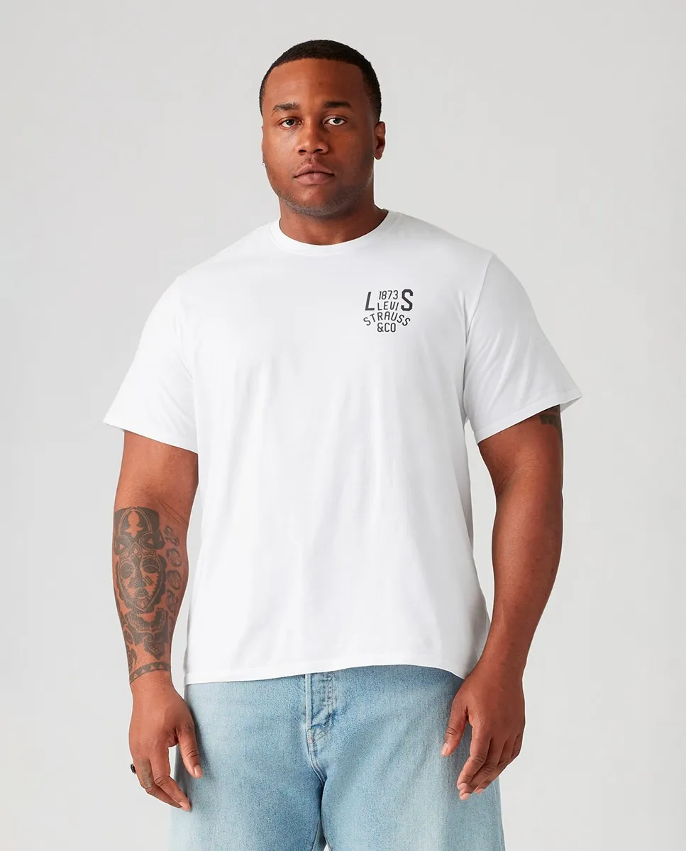 

Мужская футболка больших размеров с короткими рукавами и круглым вырезом Levi's, белый