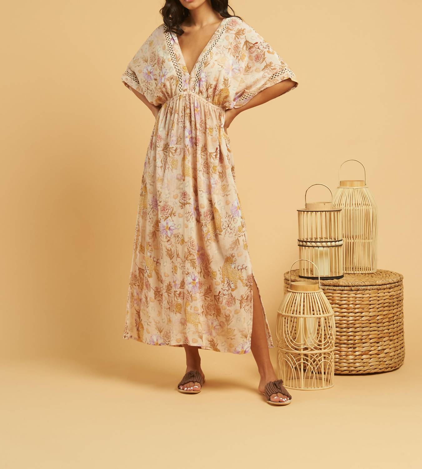 

Платье Madre Maxi бежевого цвета Z&L