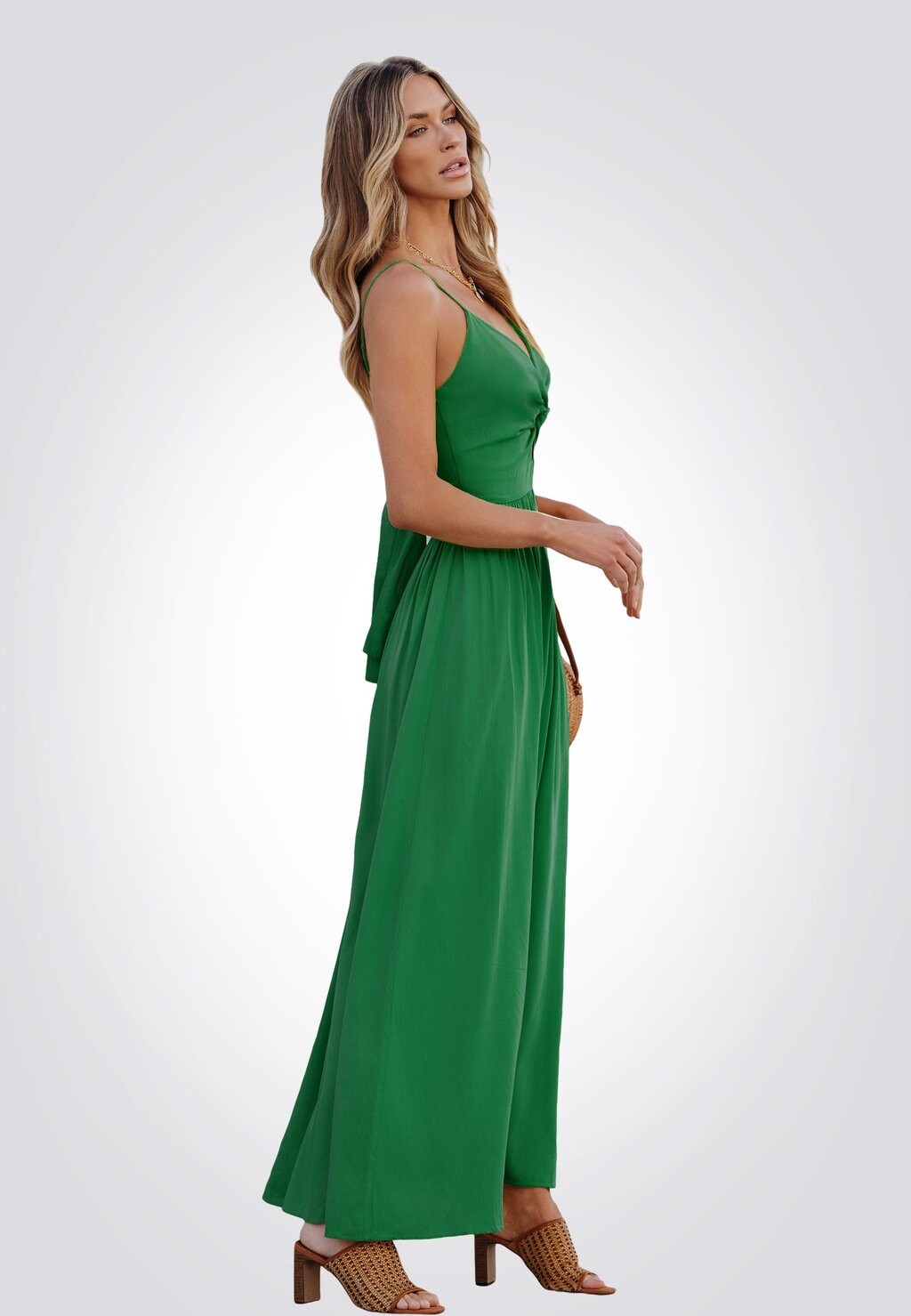 

Платье макси TWIST FRONT BOHO TRÄGER Cupshe, зеленый