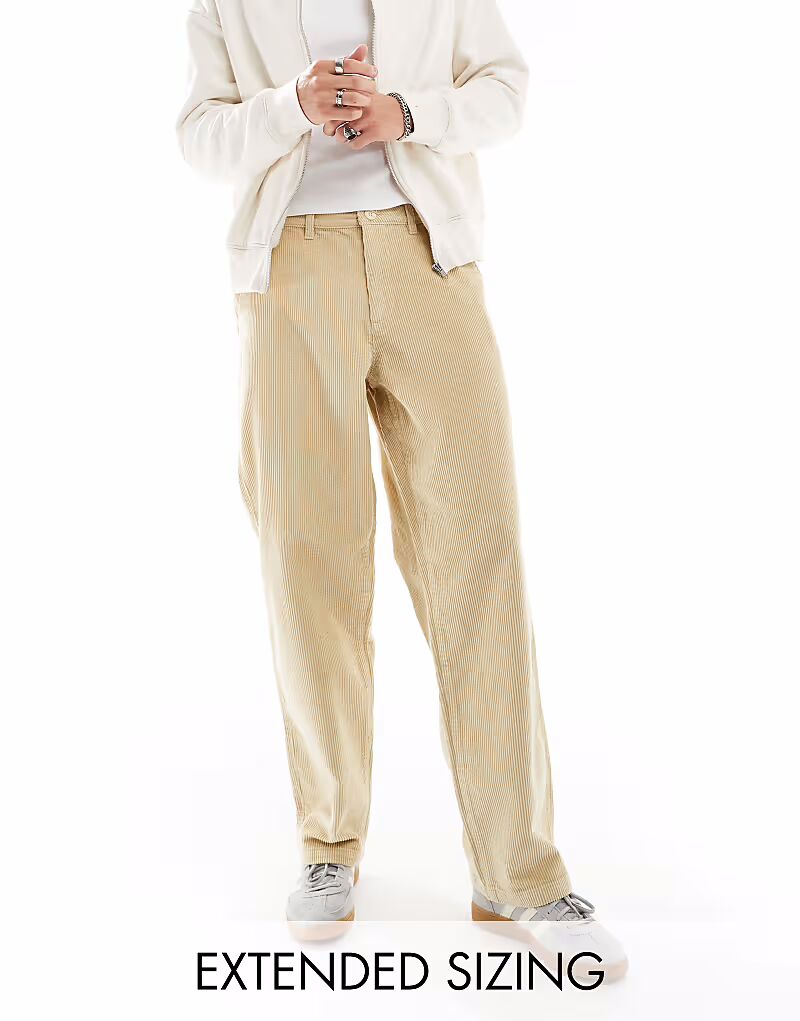 

Свободные вельветовые брюки цвета песочного камня Asos Design