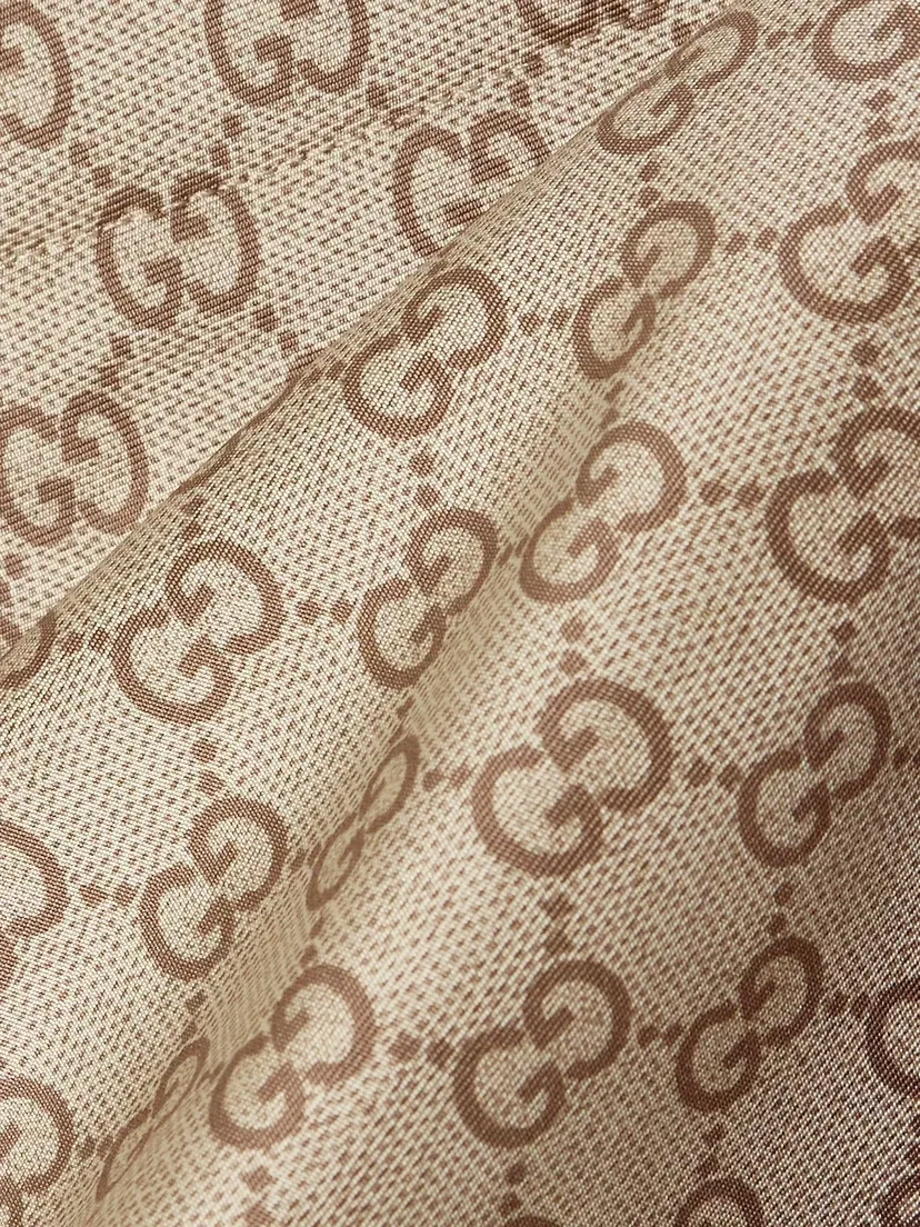 Платок из шелкового твила с принтом GUCCI, бежевый — фото 3