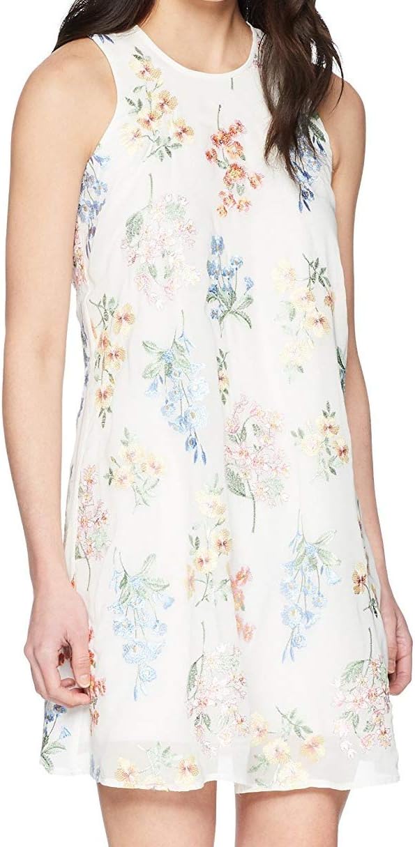 

Женское платье-трапеция Calvin Klein Petite из шифона с цветочной вышивкой, White/Multi