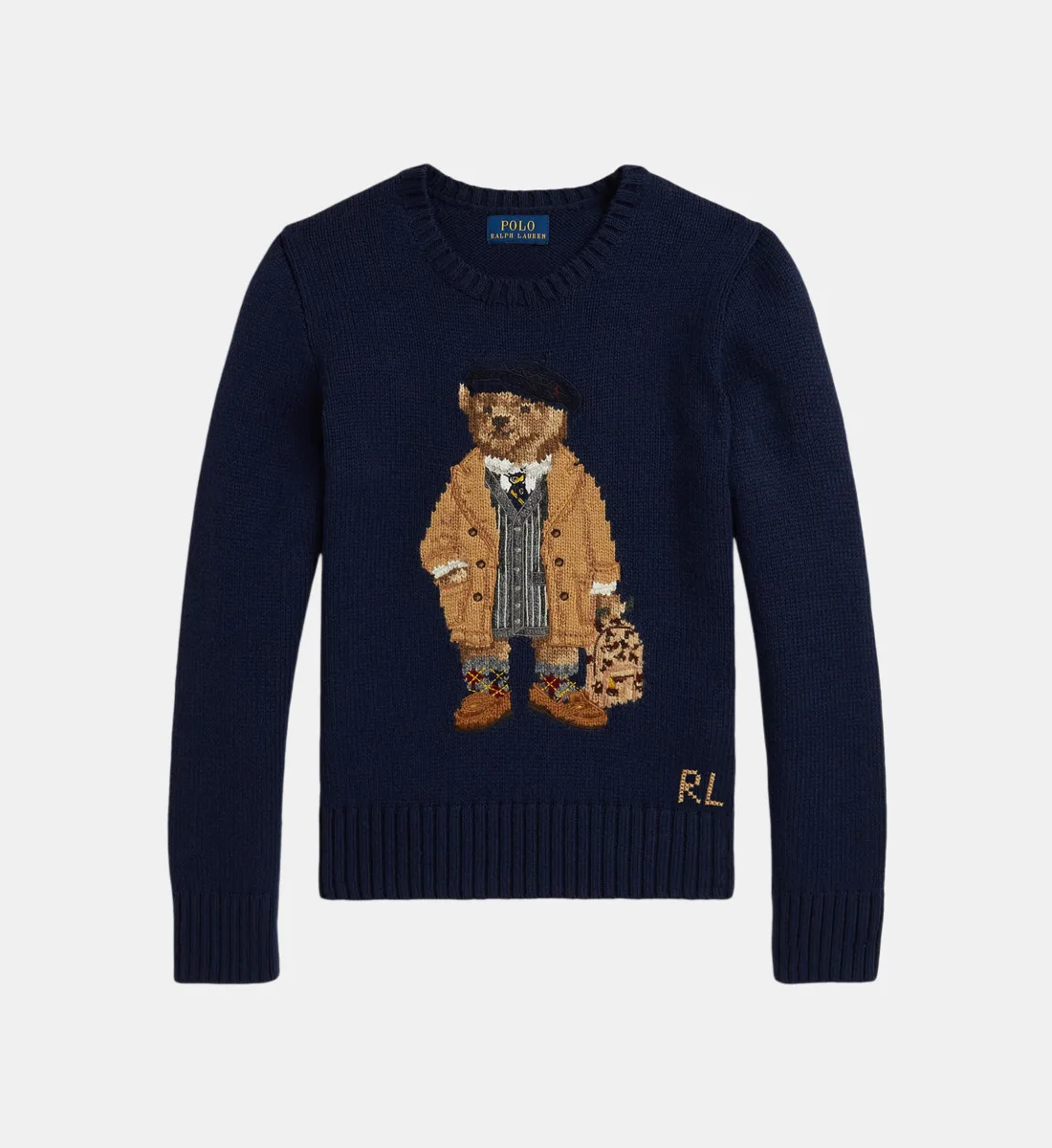 Фирменный прямой пуловер POLO RALPH LAUREN, синий