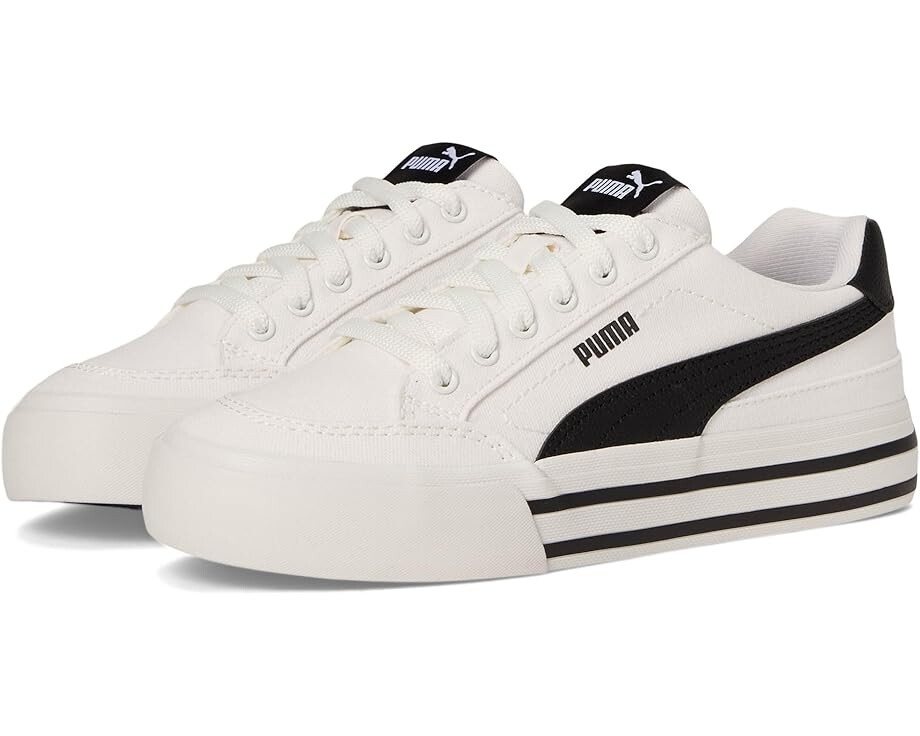 

Кроссовки PUMA Kids Puma Kids Court Classic Vulc Faux Suede Sneakers, цвет Puma White/Puma Black