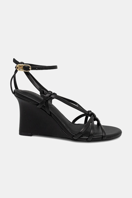 Кожаные сандалии Leather Knots Wedge Sandal Tommy Hilfiger, черный — фото 2