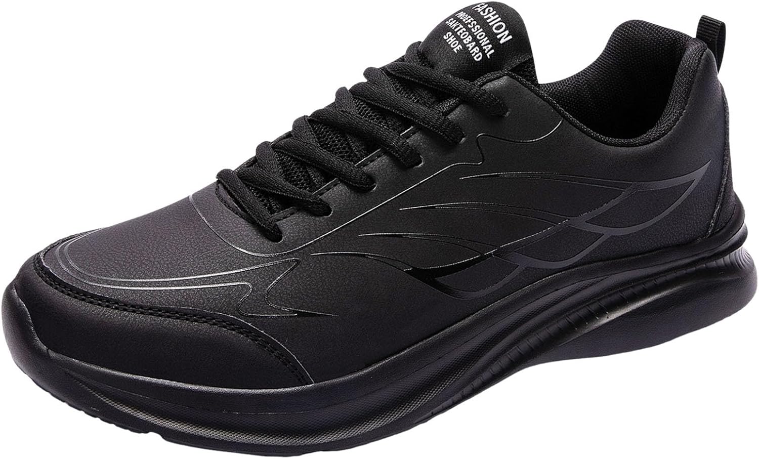 

Мужские повседневные кроссовки Спортивная обувь Модный новый узор Простой однотонный Шнуровка Толстая подошва Широкая мужская обувь Повседневная Generic, черный