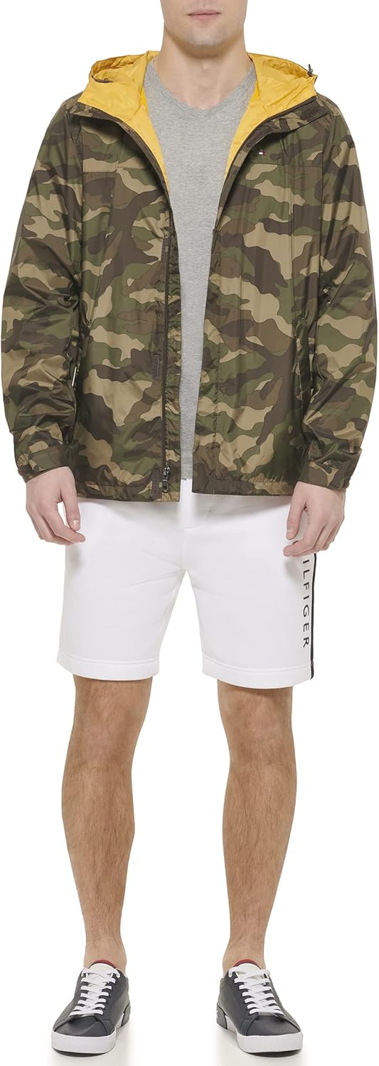 Мужская легкая дышащая водонепроницаемая куртка с капюшоном Tommy Hilfiger, Camouflage — фото 2