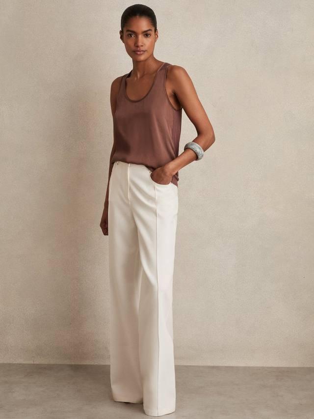 

Топ-жилет из рубиновой смесовой шелковой ткани Reiss, Mocha Brown