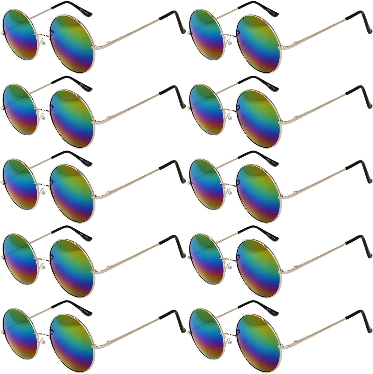 

OWL, набор из 10 круглых солнцезащитных очков в стиле ретро-винтаж с прозрачными, тонированными и зеркальными линзами 43 и 56 мм, металлическая оправа, 56 Mm Silver / Multicolor Mirror