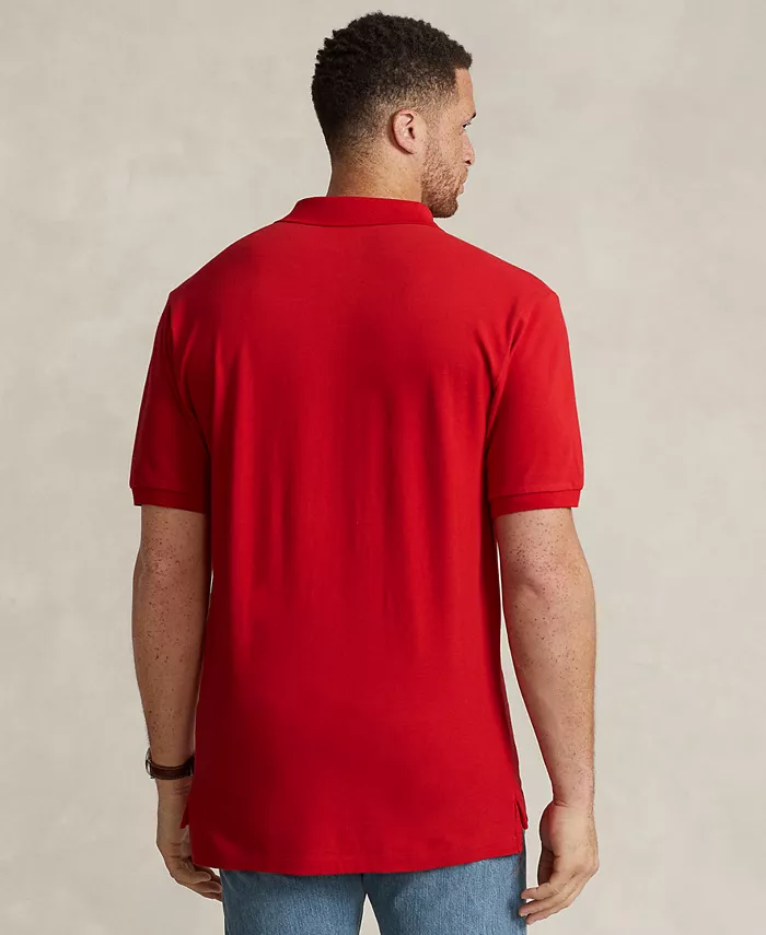 Мужская поло The Iconic Mesh большого и высокого размера Polo Ralph Lauren, красный — фото 4