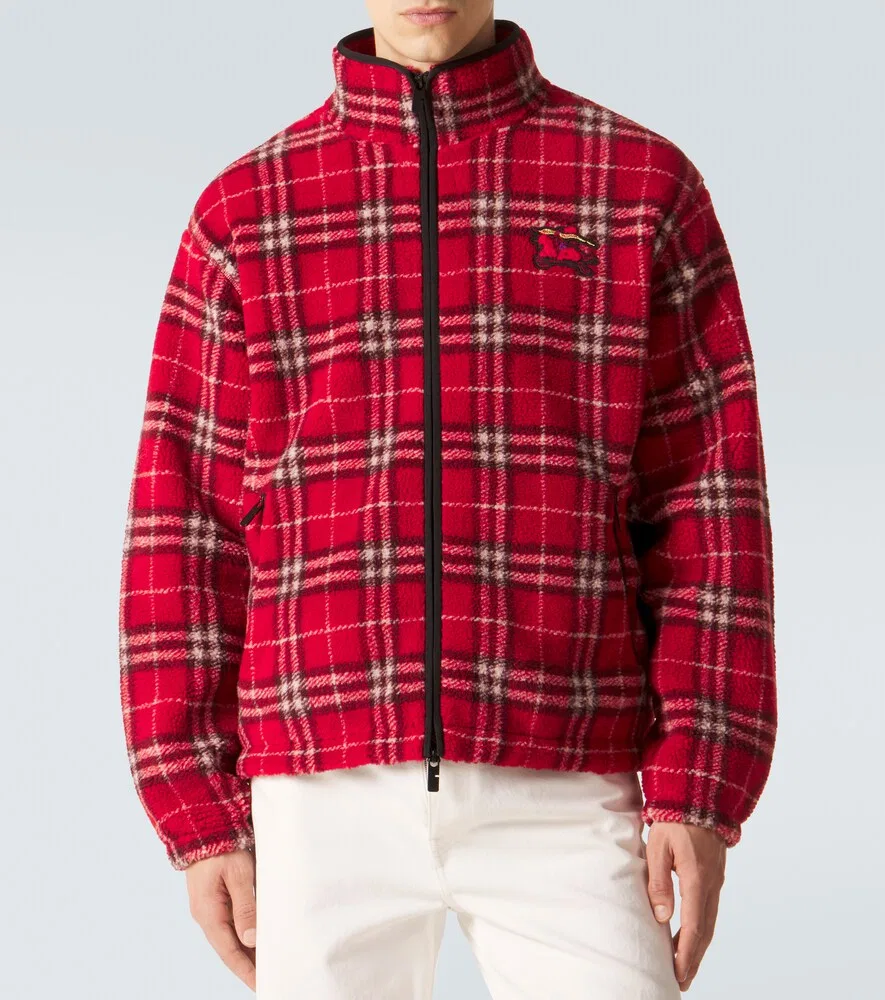 Куртка Burberry в клетку из шерстяной смеси, красный — фото 3