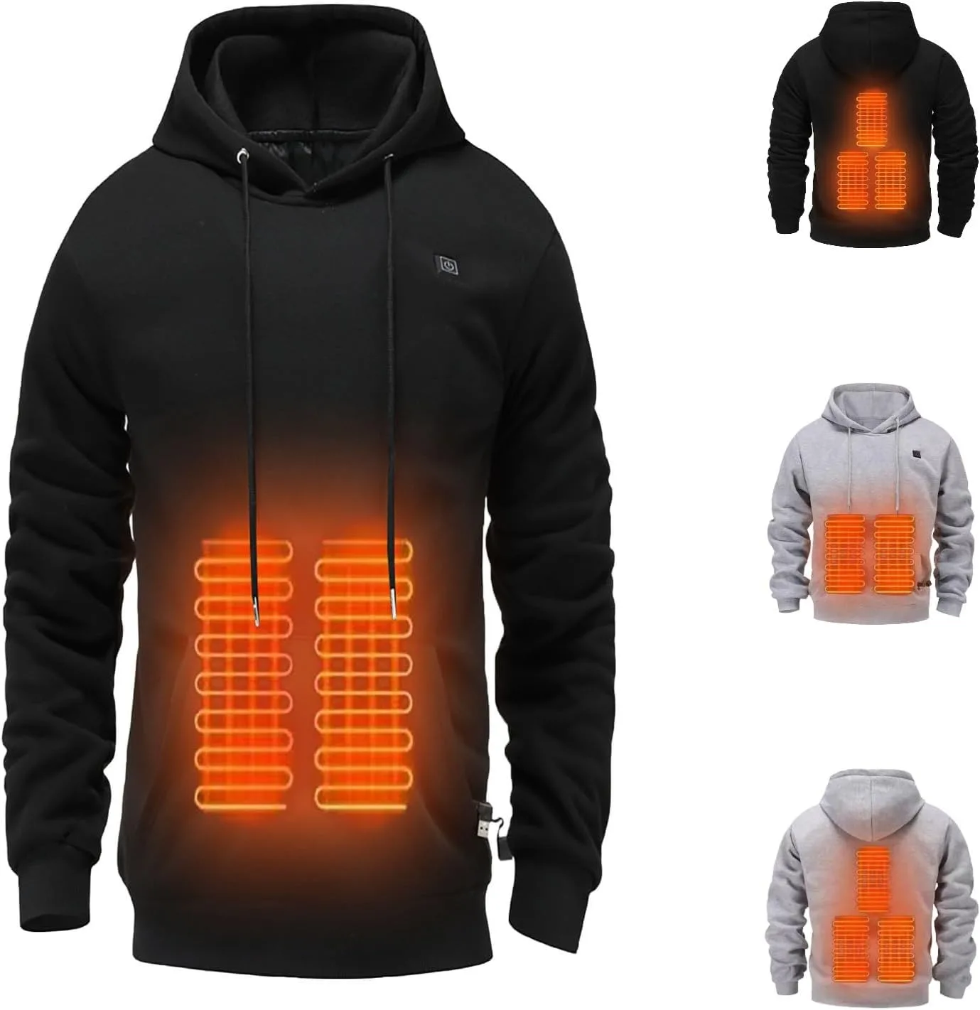 

Толстовка с подогревом для мужчин и женщин, с капюшоном и карманом JUKuitpyey