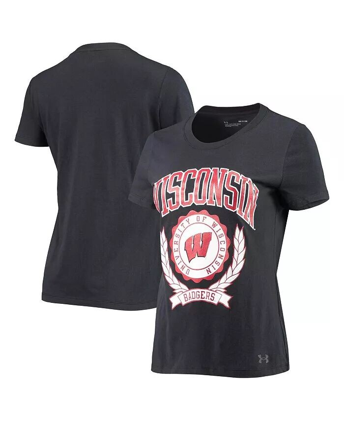 

Женская черная футболка Wisconsin Badgers Under Armour