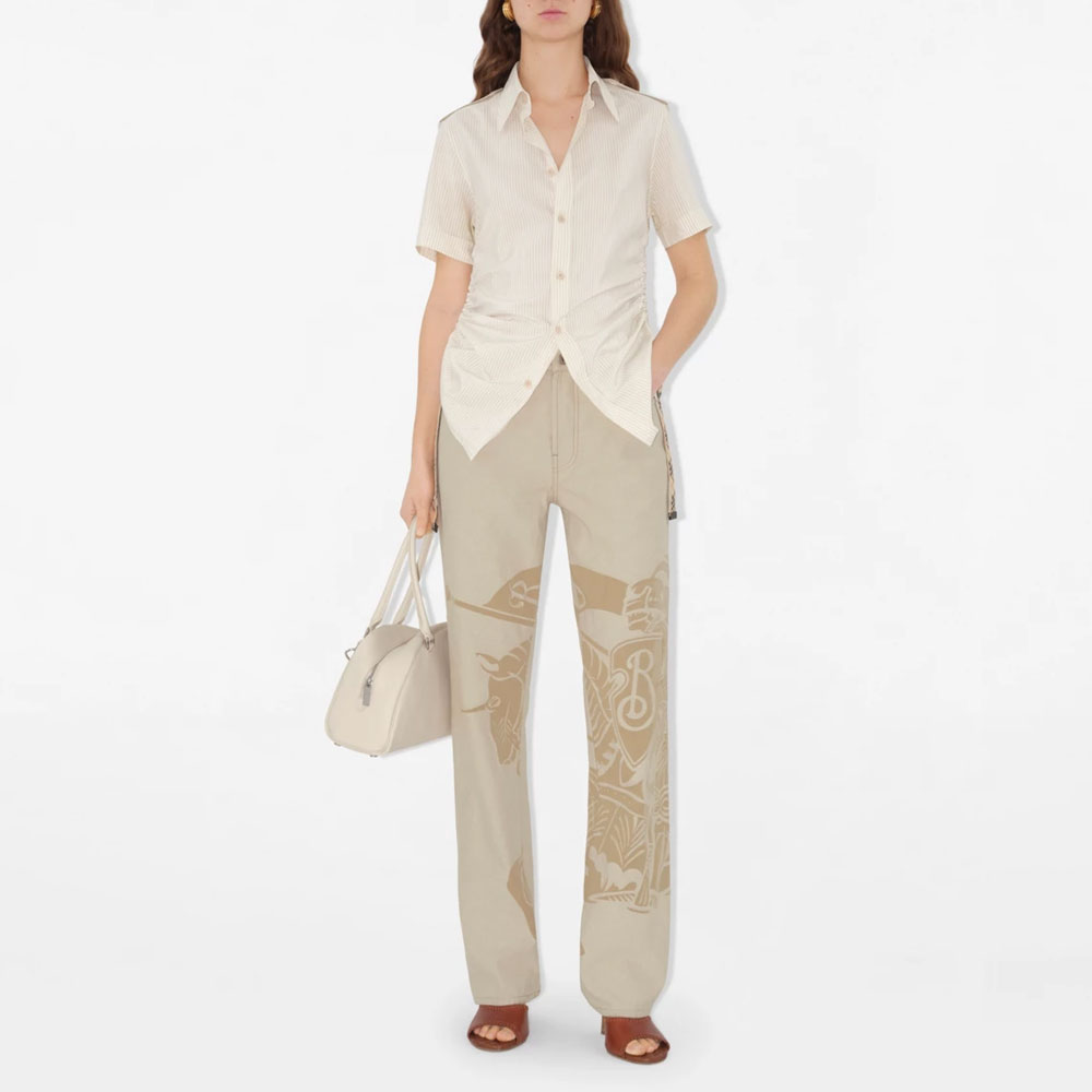 Джинсы Equestrian Knight Burberry, стиль главной улицы, коричневый — фото 3