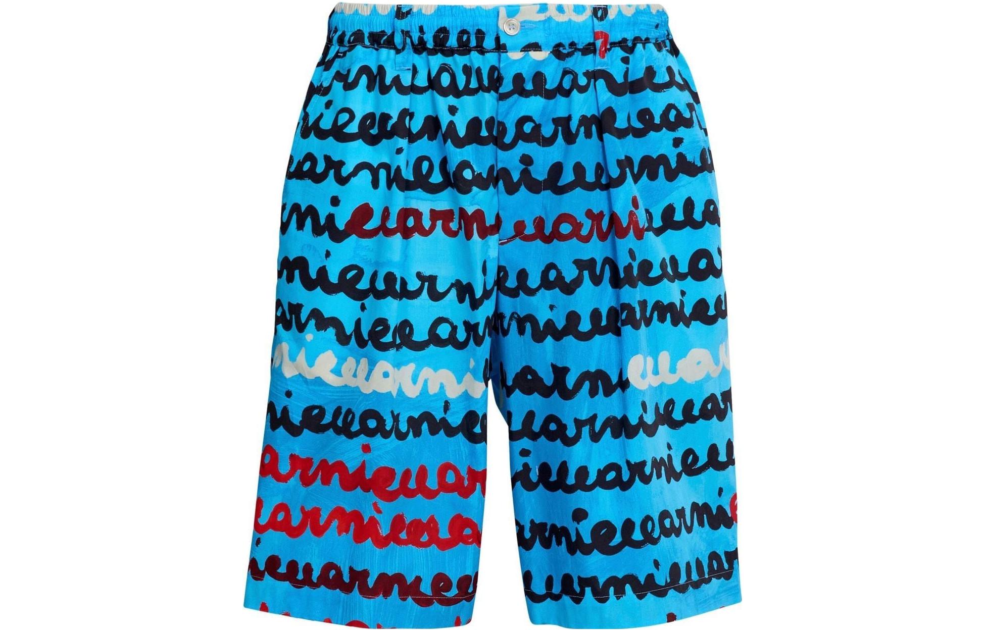 

Принтованные шорты из поплина MARNI, Синие