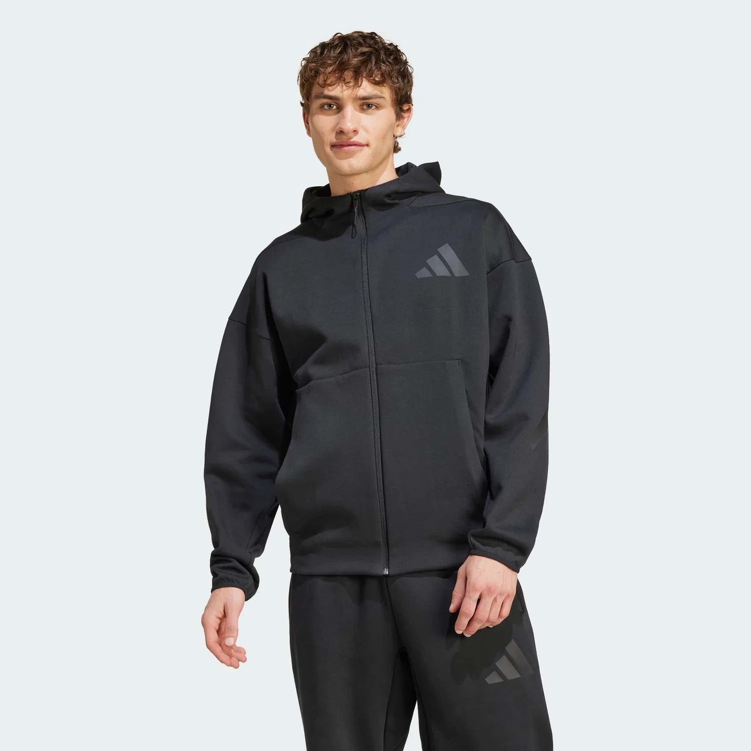 Мужская толстовка на молнии Z.N.E. чёрного цвета от Adidas