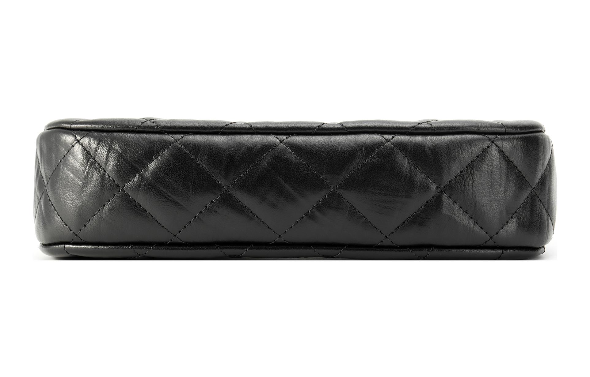 CHANEL Сумка через плечо из коровьей кожи, хобо, женская сумка trumpets black — фото 4