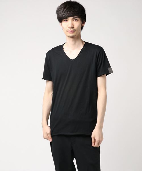 

Футболка трикотажная с V-образным вырезом REPLAY, черная