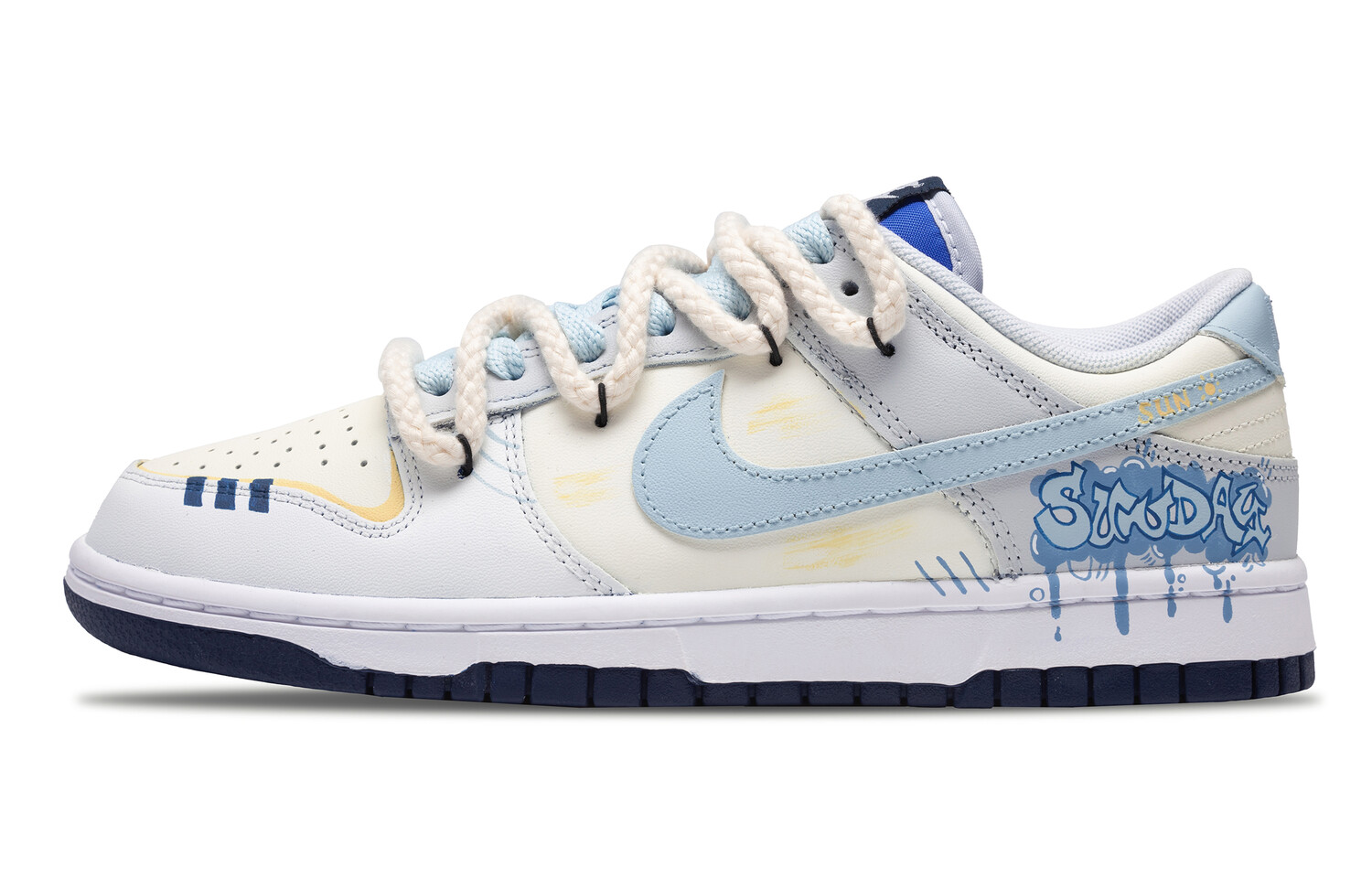 

Кроссовки Nike Dunk Skateboarding Shoes Men Low-top Blue/white/grey/yellow, желтый