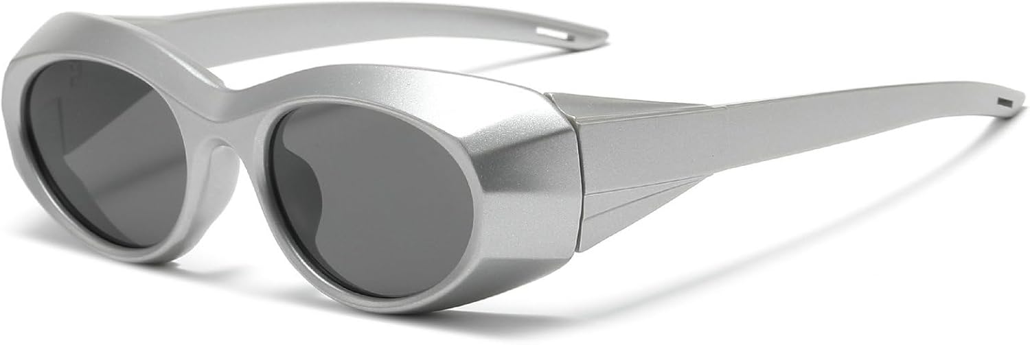 

Ретро овальные солнцезащитные очки для женщин, модные черные и серебристые солнцезащитные очки, модные мужские солнцезащитные очки, женские панк-солнцезащитные очки mincl, Silver Gray