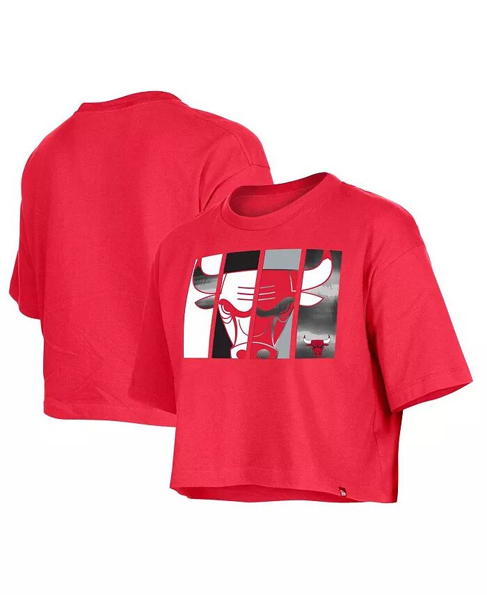 

Женская красная укороченная футболка Chicago Bulls New Era