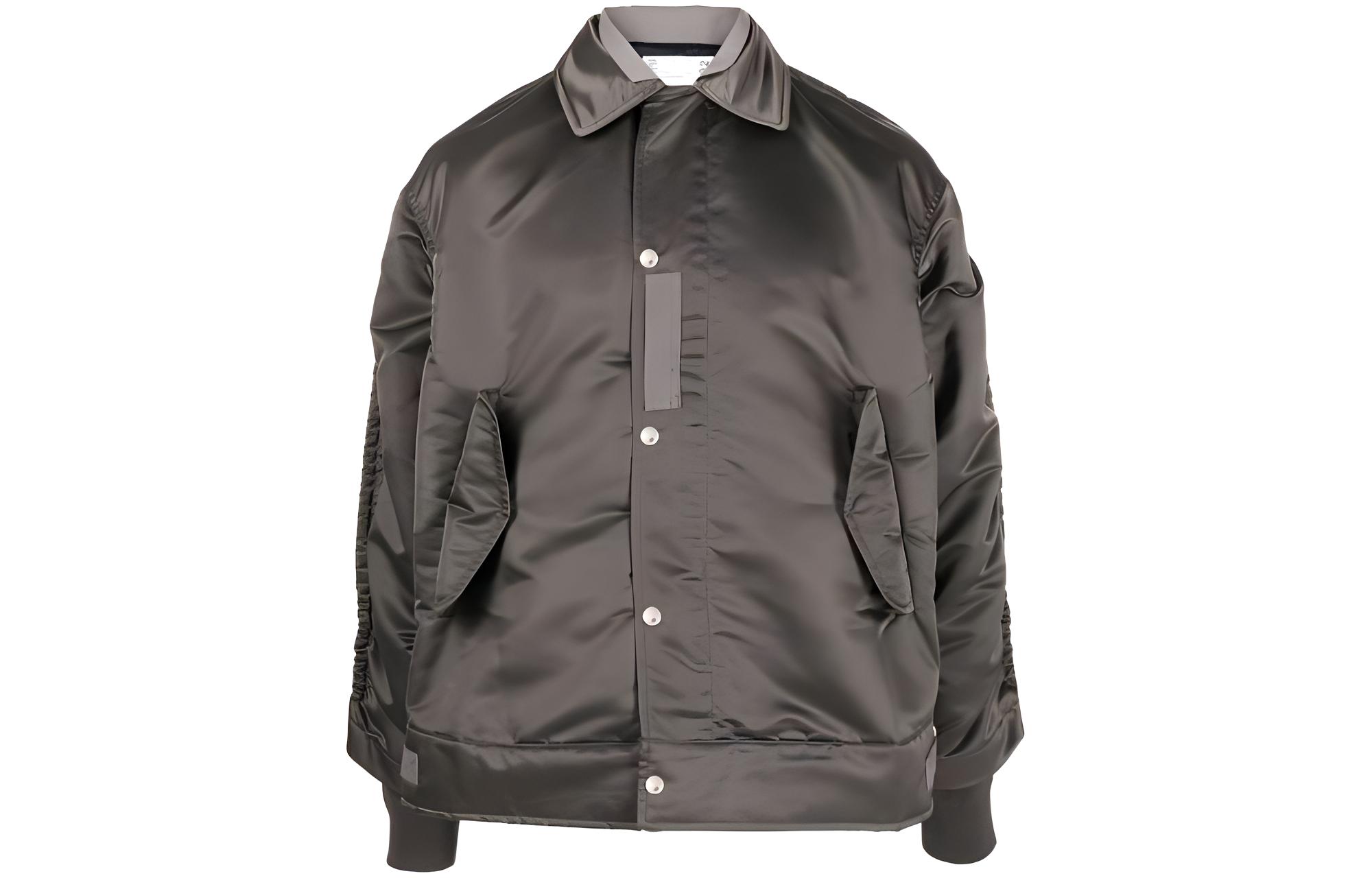 

Sacai Куртка-бомбер с воротником и застежкой на пуговицы, Taupe