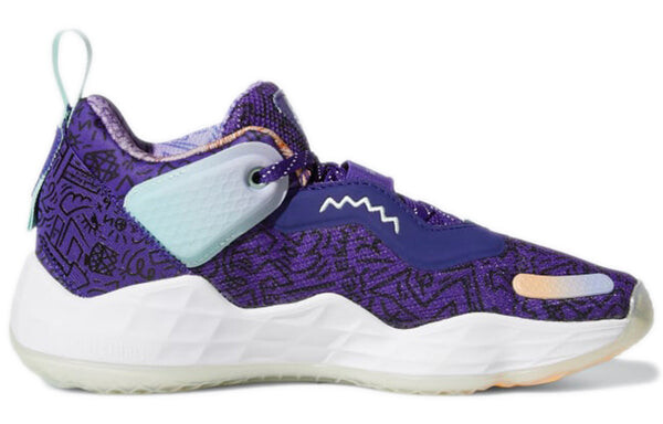 Кроссовки дон проблема №3 большие дети Adidas, фиолетовый — фото 2