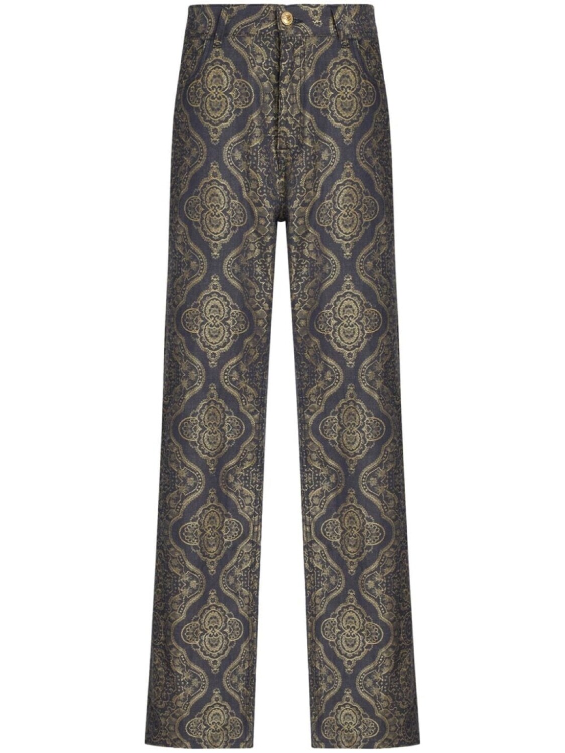 

ETRO прямые джинсы с узором пейсли, черный