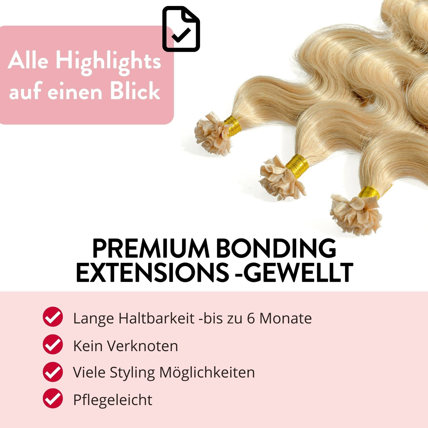 Накладные волосы bonding extensions premium echthaar #9/31 lichtblond gold-asch 0,8g Hair2Heart, 40cm, количество 25 шт. — фото 3