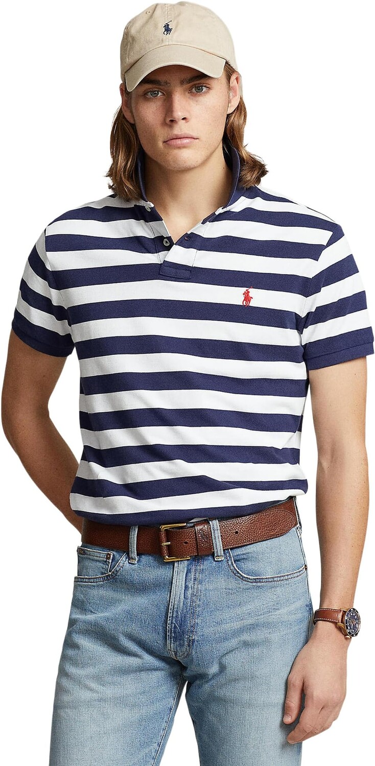 

Поло Polo Ralph Lauren Classic Fit Striped Mesh Polo Shirt, цвет Navy Mu