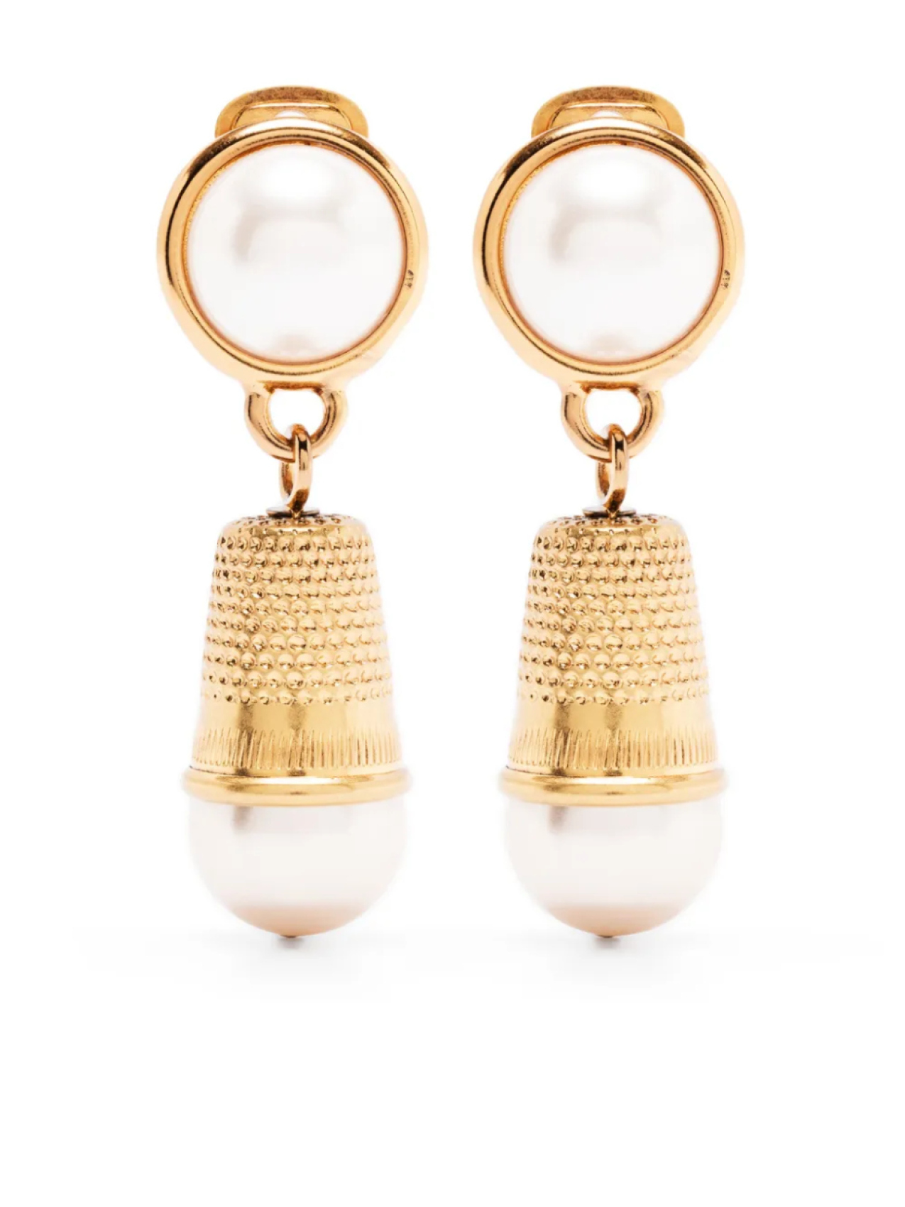 

Moschino серьги-клипсы Thimble, золотой